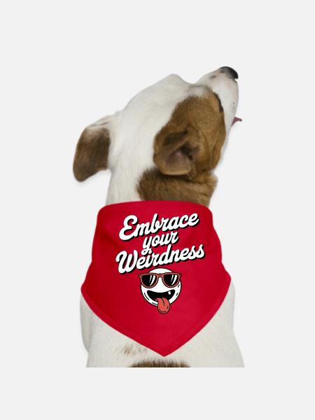 Embrassez votre t-shirt bizarre - Bandana pour chien - rouge - Devant