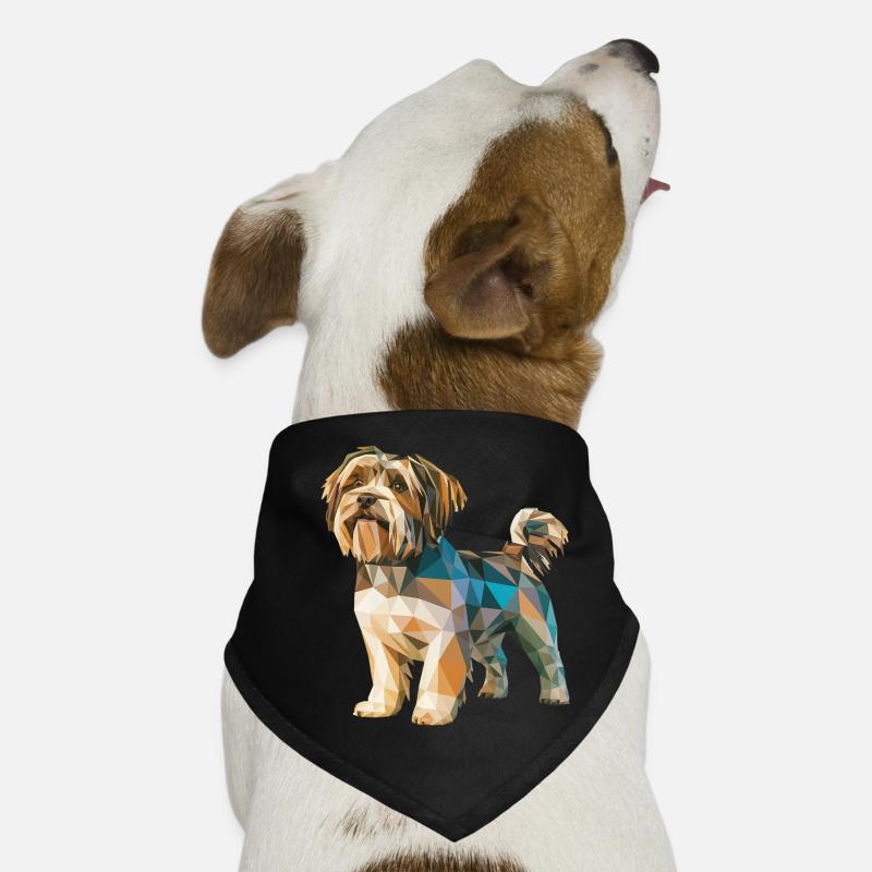 Shih Tzu - Cooles Low-Poly-Logo Hunde-Bandana