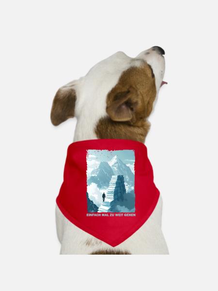 Des pas en papier vers le sommet - Bandana pour chien - rouge - Devant