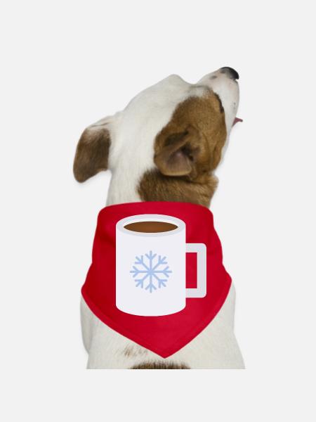 Motif de tasse en forme de flocon de neige - Bandana pour chien - rouge - Devant