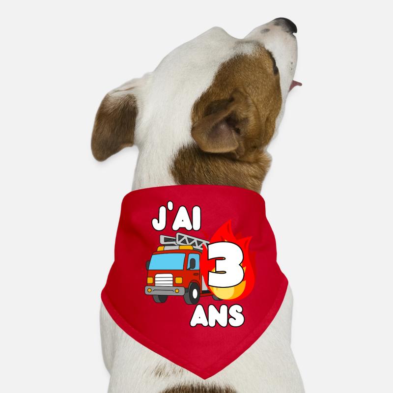Ich bin 3 Jahre alt, Feuerwehrauto-Spaß Hunde-Bandana
