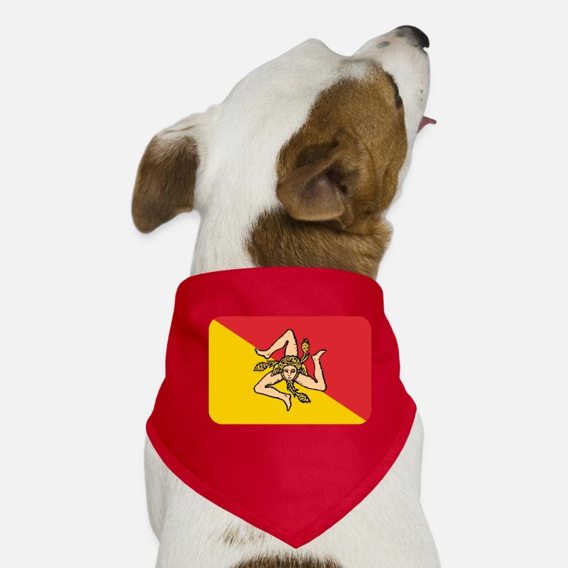 SICILY FLAG round corner 400 dpi Hunde-Bandana
