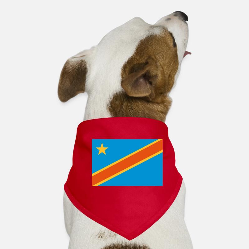 drapeau Congo Kinshasa - Congo flag Bandana pour chien
