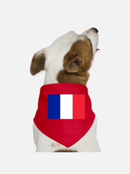 Drapeau français - Bandana pour chien - rouge - Devant