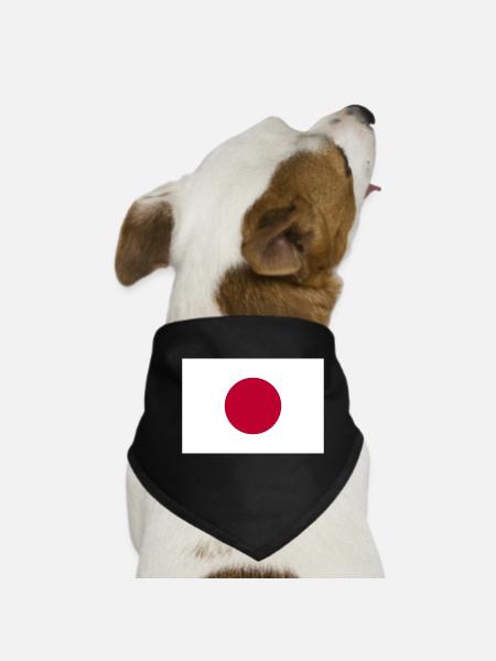 Japan flag - Dog Bandana - black - Front