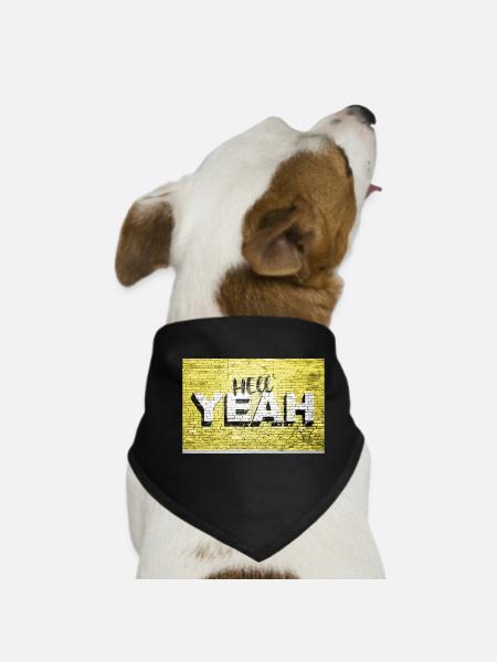 yes brick wall graffiti - Dog Bandana - black - Front