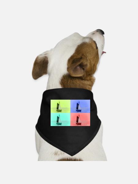 Voilier pop art - Bandana pour chien - noir - Devant