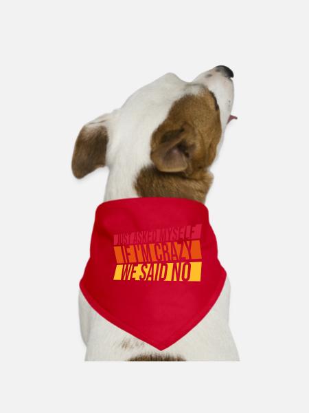 Just Asked Myself If I'm Crazy We Said No Saying - Dog Bandana - red - Front