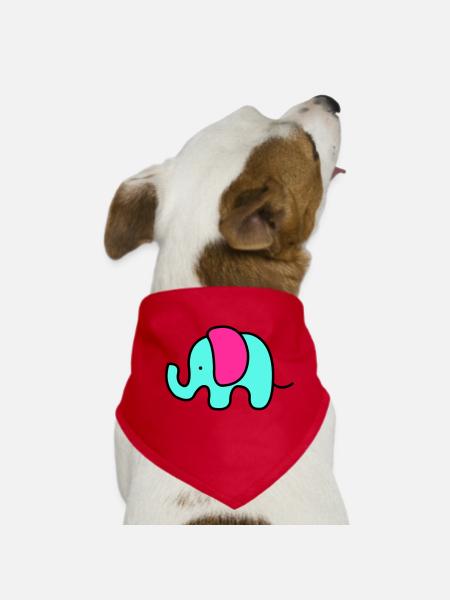 baby elefant - Hunde-Bandana - Rot - Vorne