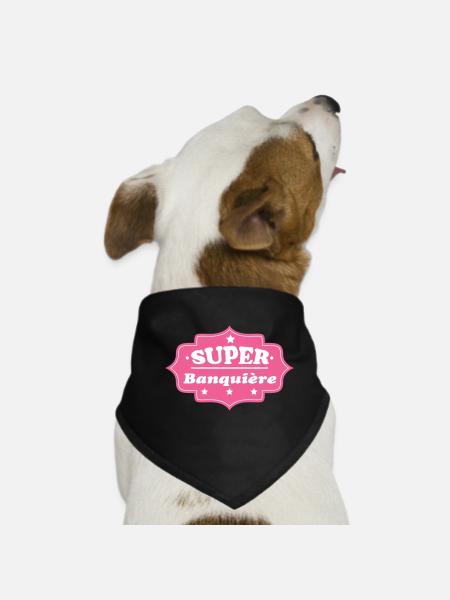 SUPER Banker - Hunde-Bandana - Schwarz - Vorne