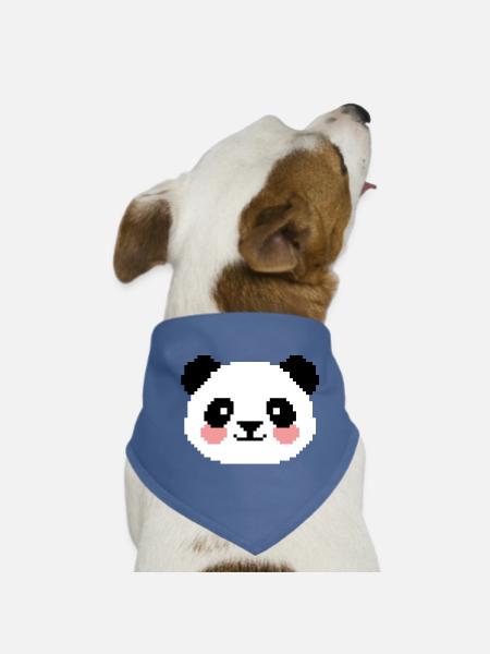 8bit Panda - Dog Bandana - red - Front