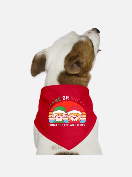 Pregnancy Birth Gingerbread Christmas - Dog Bandana - red - Front