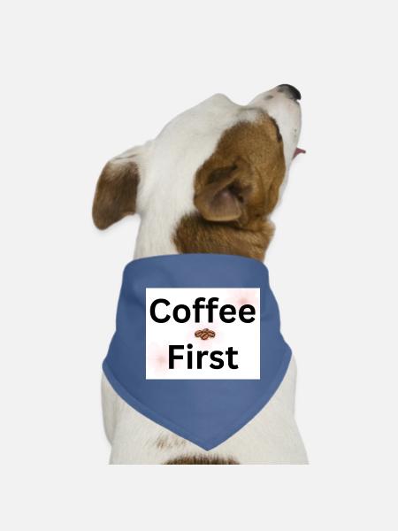 Coffee Première floraison florale - Bandana pour chien - rouge - Devant