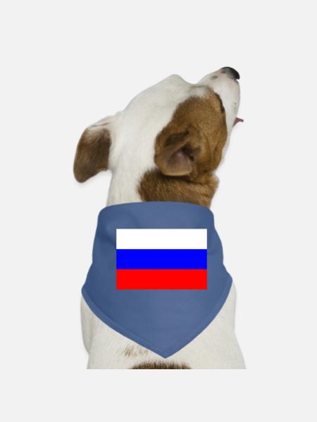 Russie, Russie, drapeau, drapeau - Bandana pour chien - rouge - Devant