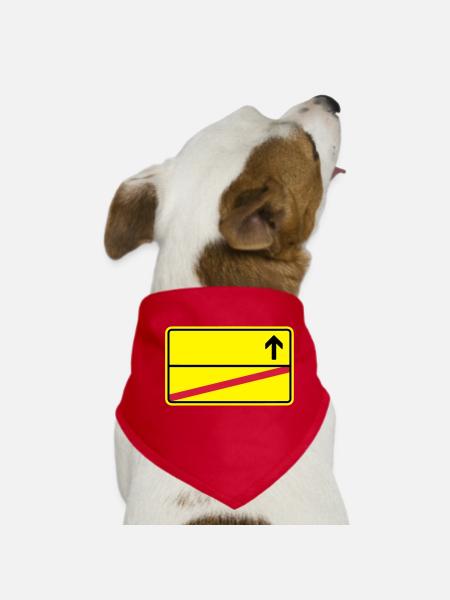 Ortsschild - Hunde-Bandana - Rot - Vorne