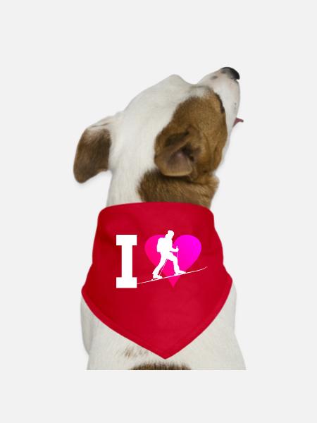 Herren Ski Touring Ski Ski Tour Ski Mountaineering - Hunde-Bandana - Rot - Vorne