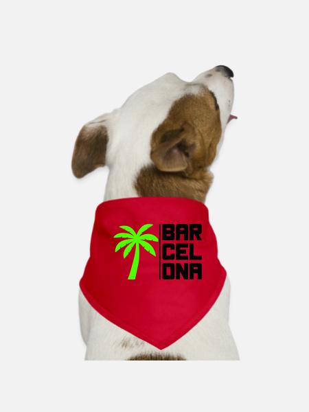 Barcelona - Dog Bandana - red - Front
