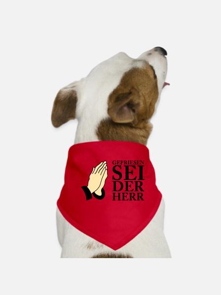 Louange au Seigneur 02 - Bandana pour chien - rouge - Devant