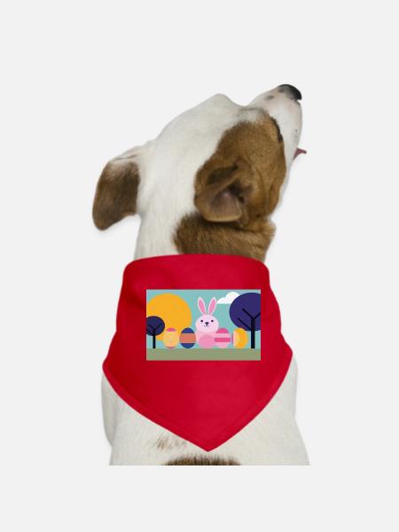 Easter Bunny No.07 - Dog Bandana - red - Front