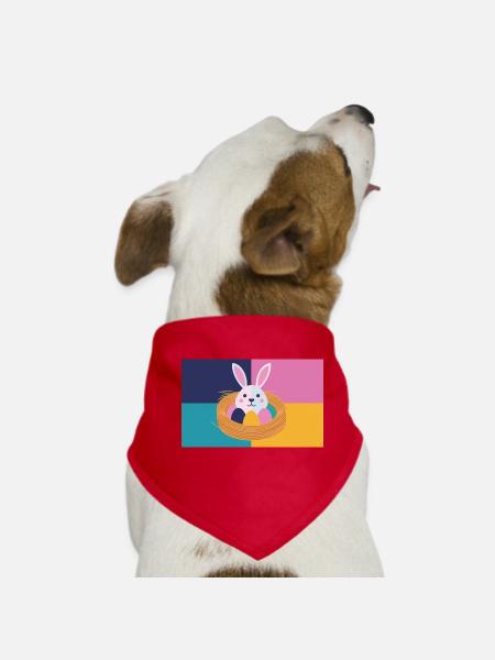 Easter Bunny No.05 - Dog Bandana - red - Front