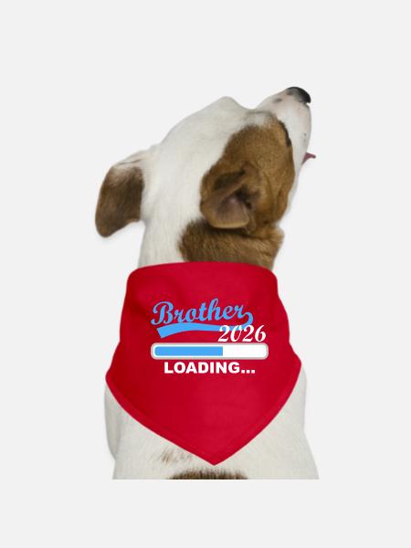 Bruder 2026 Wird Geladen - Hunde-Bandana - Rot - Vorne