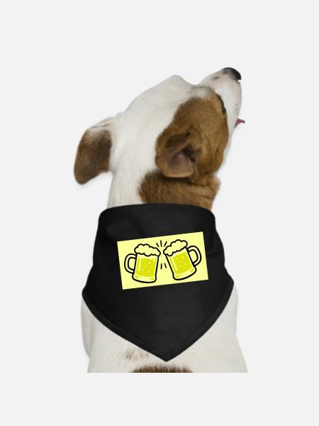 Bierglas Bier Symbol - Hunde-Bandana - Schwarz - Vorne