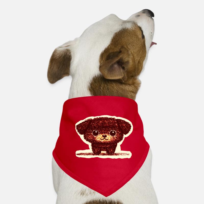 Winziges Hündchen (Rot) - Hunde-Bandana - Rot