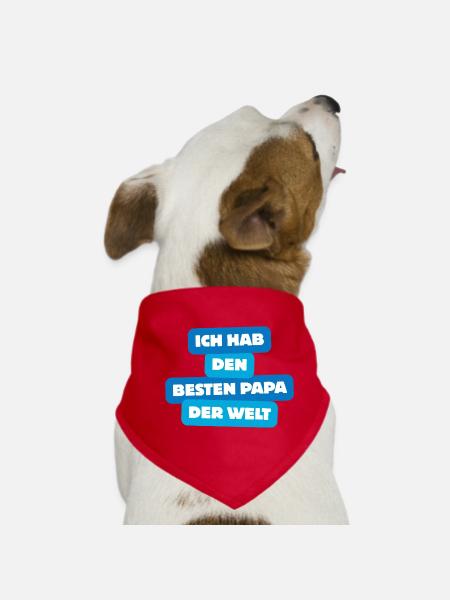 Meilleur papa du monde – T-shirt de famille - Bandana pour chien - rouge - Devant