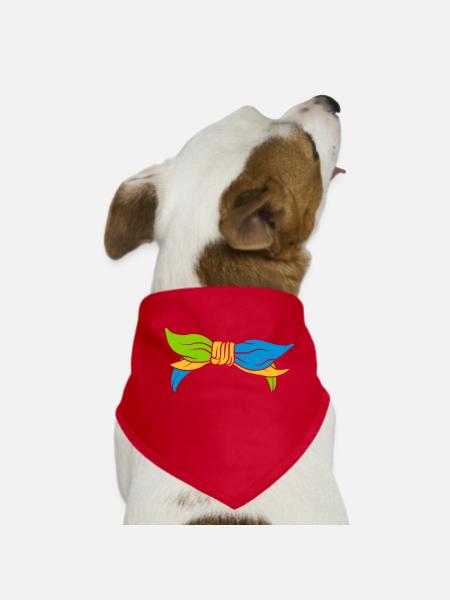 Colorful female headgear headscarf - Dog Bandana - red - Front