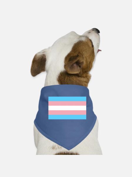 Trans-Flagge - Hunde-Bandana - Rot - Vorne