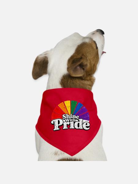 Shine With Pride LGBTQ Statement Retro CSD Fan - Hunde-Bandana - Rot - Vorne