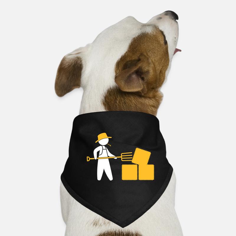 Farmer With Pitchfork And Hay Dog Bandana