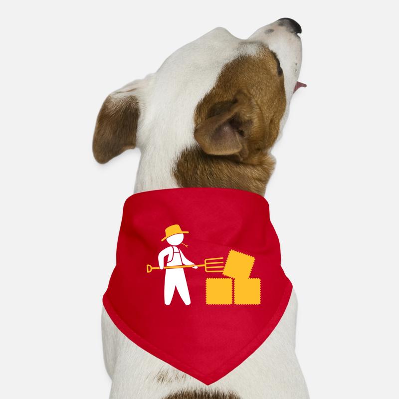 Bauer mit Mistgabel und Heu Hunde-Bandana