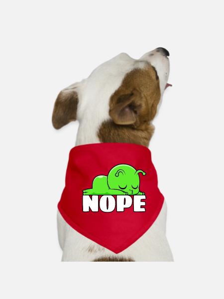 Alien Nope Not Today Schlafen Faulenzen Chillen - Hunde-Bandana - Rot - Vorne