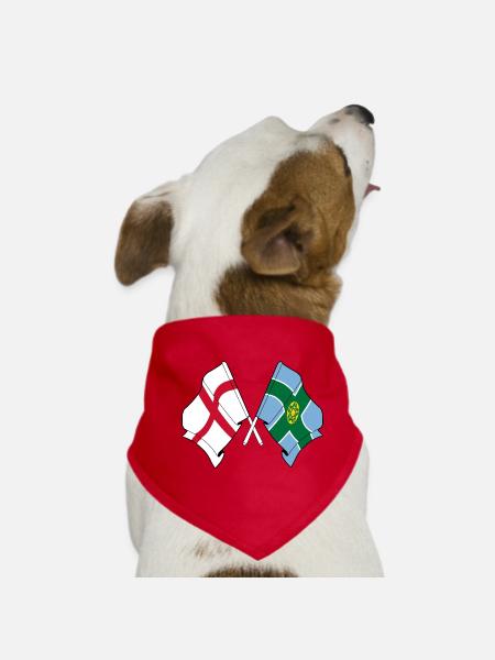 Derbyshire x England Flags - Dog Bandana - red - Front