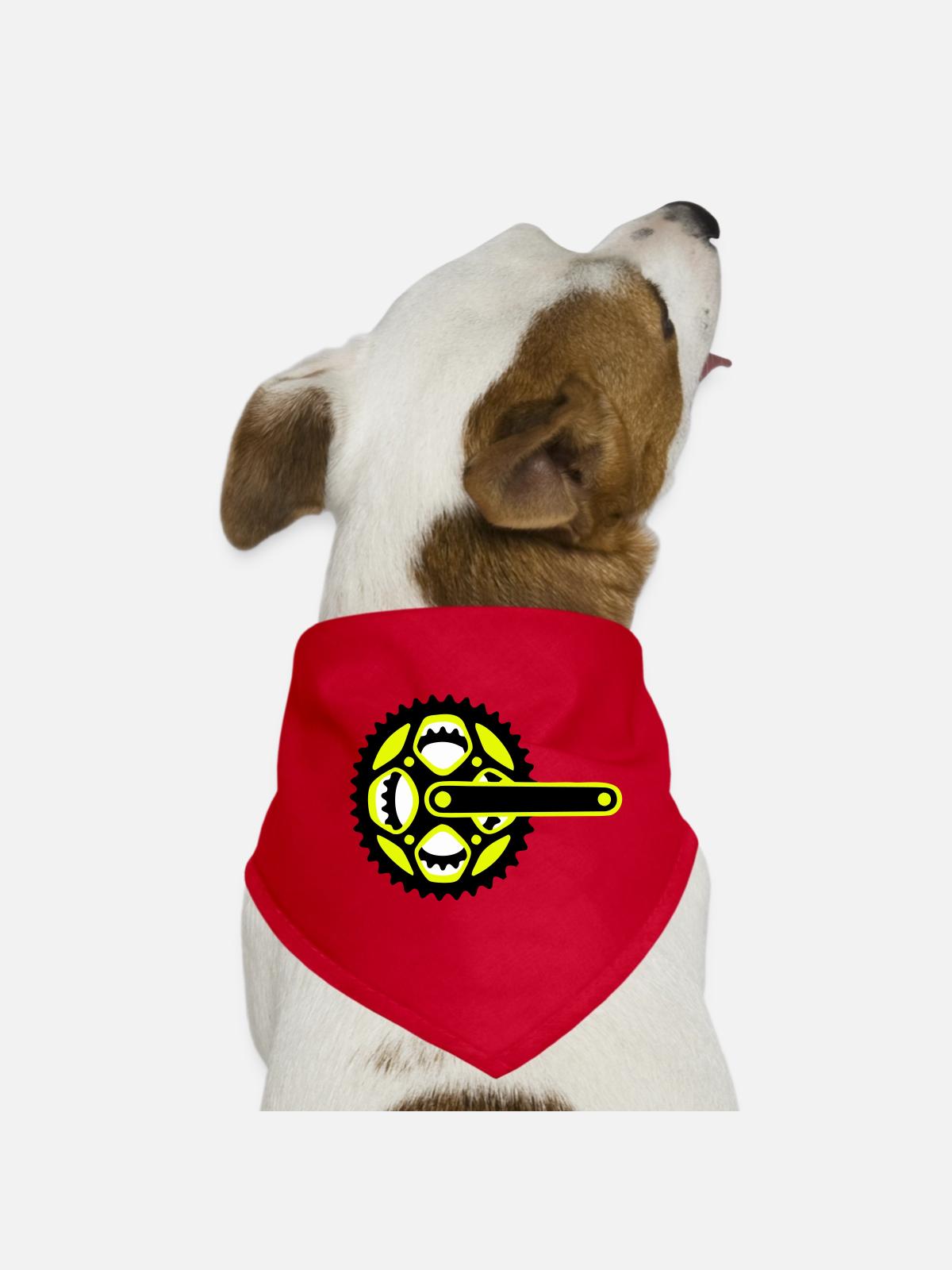 Bicycle Chainring Icon - Dog Bandana - red - Front