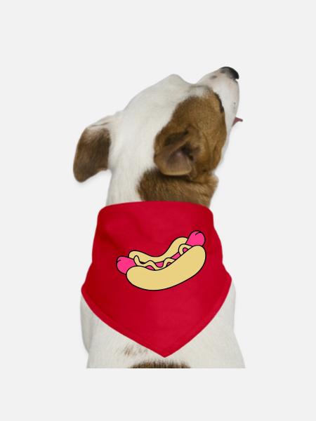 hot dog - Dog Bandana - red - Front
