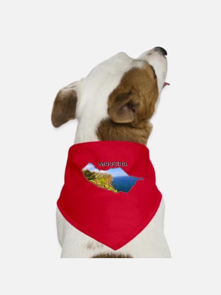 Madeira map - Bandana pour chien - rouge - Devant