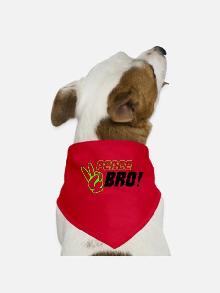 peace bro 02 - Hunde-Bandana - Rot - Vorne