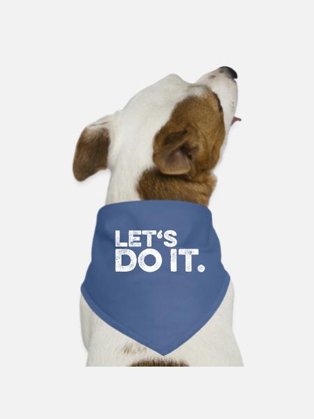 Let's do it. (Spruch weiß) - Hunde-Bandana - Rot - Vorne