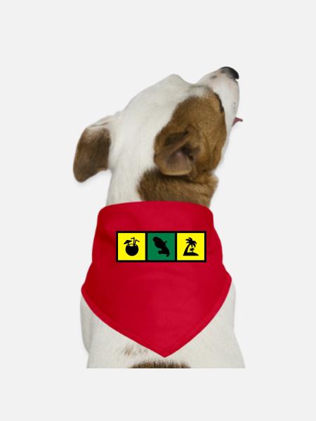 Martinique / 972 / Caraïbes / Martiniquais - Dog Bandana - red - Front