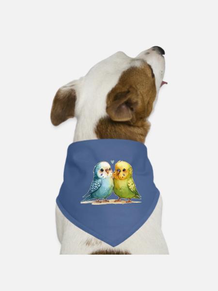 Budgies - Dog Bandana - red - Front