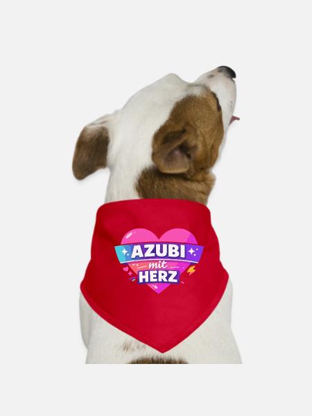 Azubi mit ganz viel Herz - Hunde-Bandana - Rot - Vorne