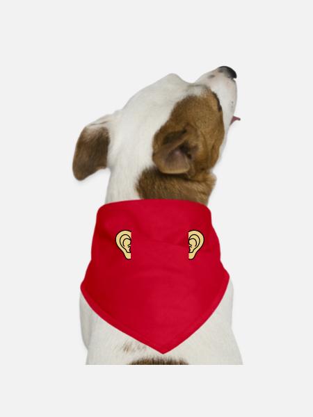 ears - Dog Bandana - red - Front