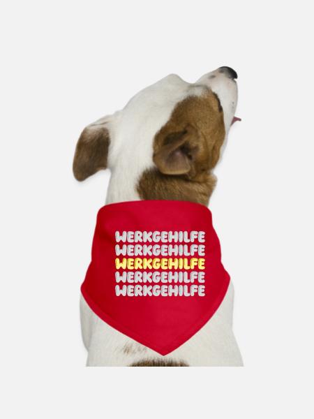 Geschenk für Werkgehilfe - Hunde-Bandana - Rot - Vorne