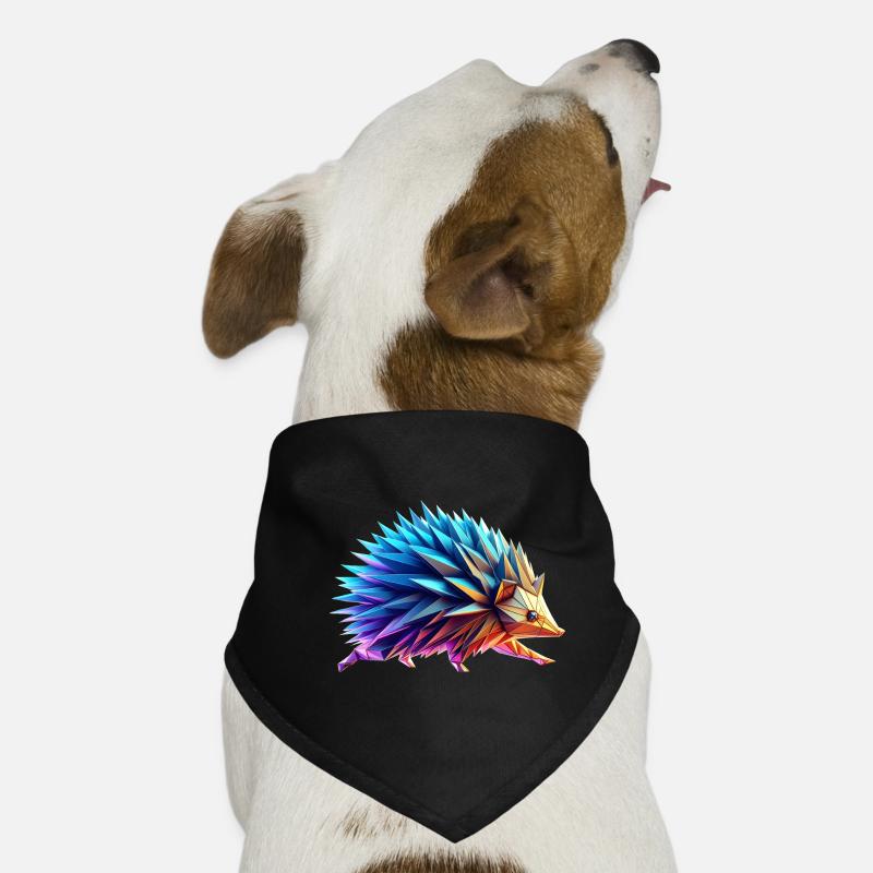 hérisson origami géométrique 3d neon Bandana pour chien
