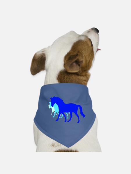 3 Horses Silhouette Team Rider Riding Friends Cute - Dog Bandana - red - Front