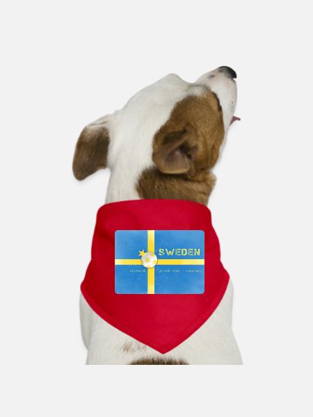 Maillot de football Suède Drapeau de football Suède - Bandana pour chien - rouge - Devant