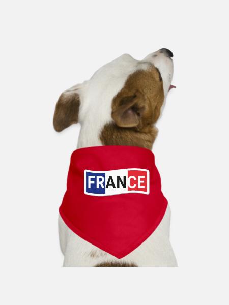 Sticker France Drapeau Ondulé - Bandana pour chien - rouge - Devant