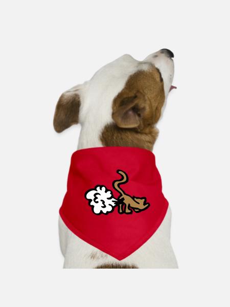 Pups cat / fart cat / funny gift idea - Dog Bandana - red - Front